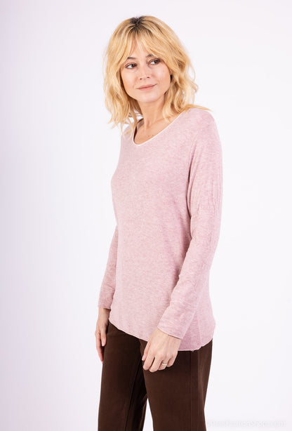 T-Shirt Confort Manche Longue Col V 30% Laine 30% Angora