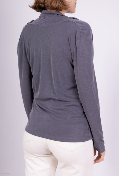 T-Shirt Manche Longue Col Bénitier Viscose
