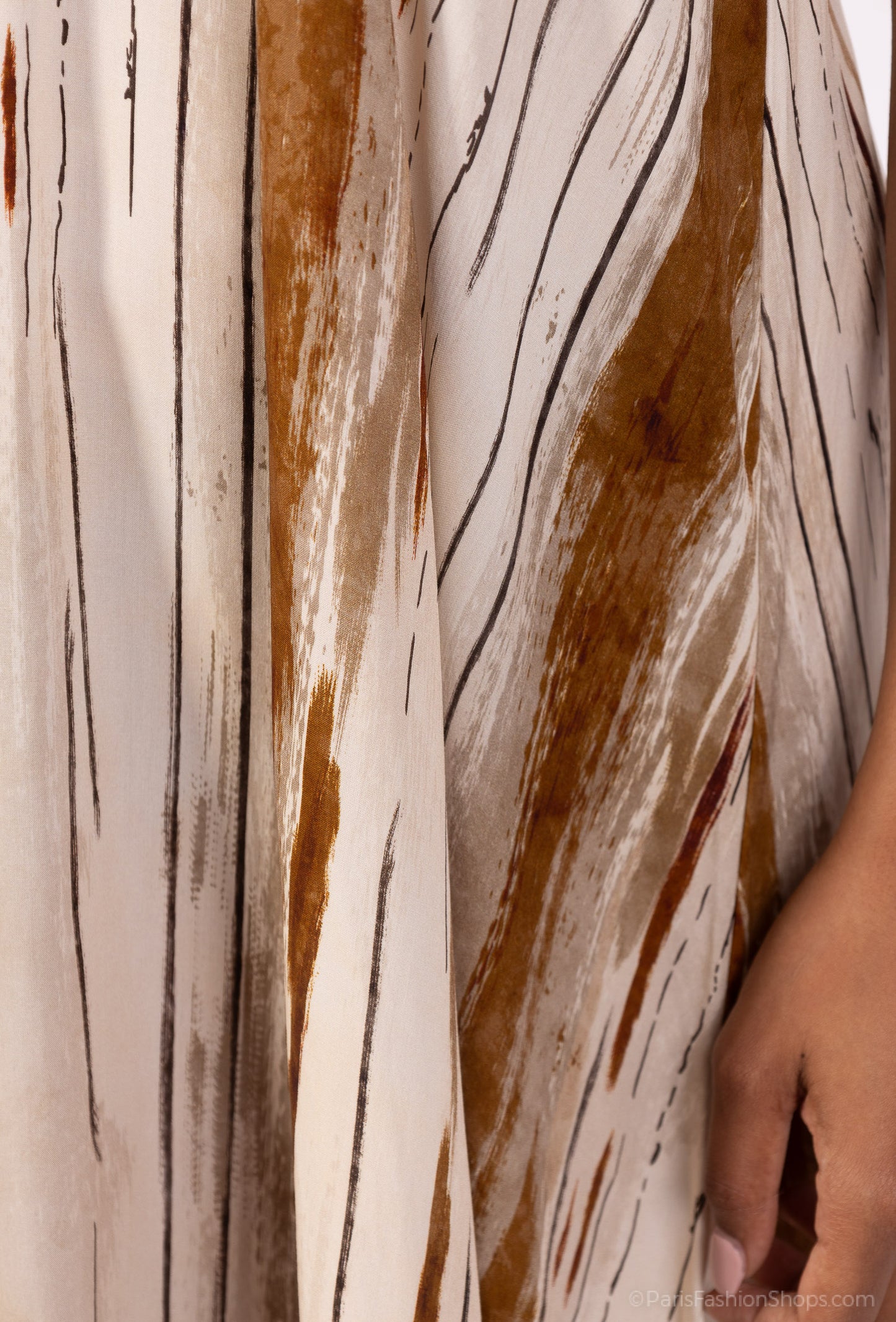 Robe Bretelles Fines Motif Coup De Pinceau 100% Viscose