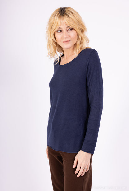 T-Shirt Manche Longue Col Rond 30% Laine 30% Angora