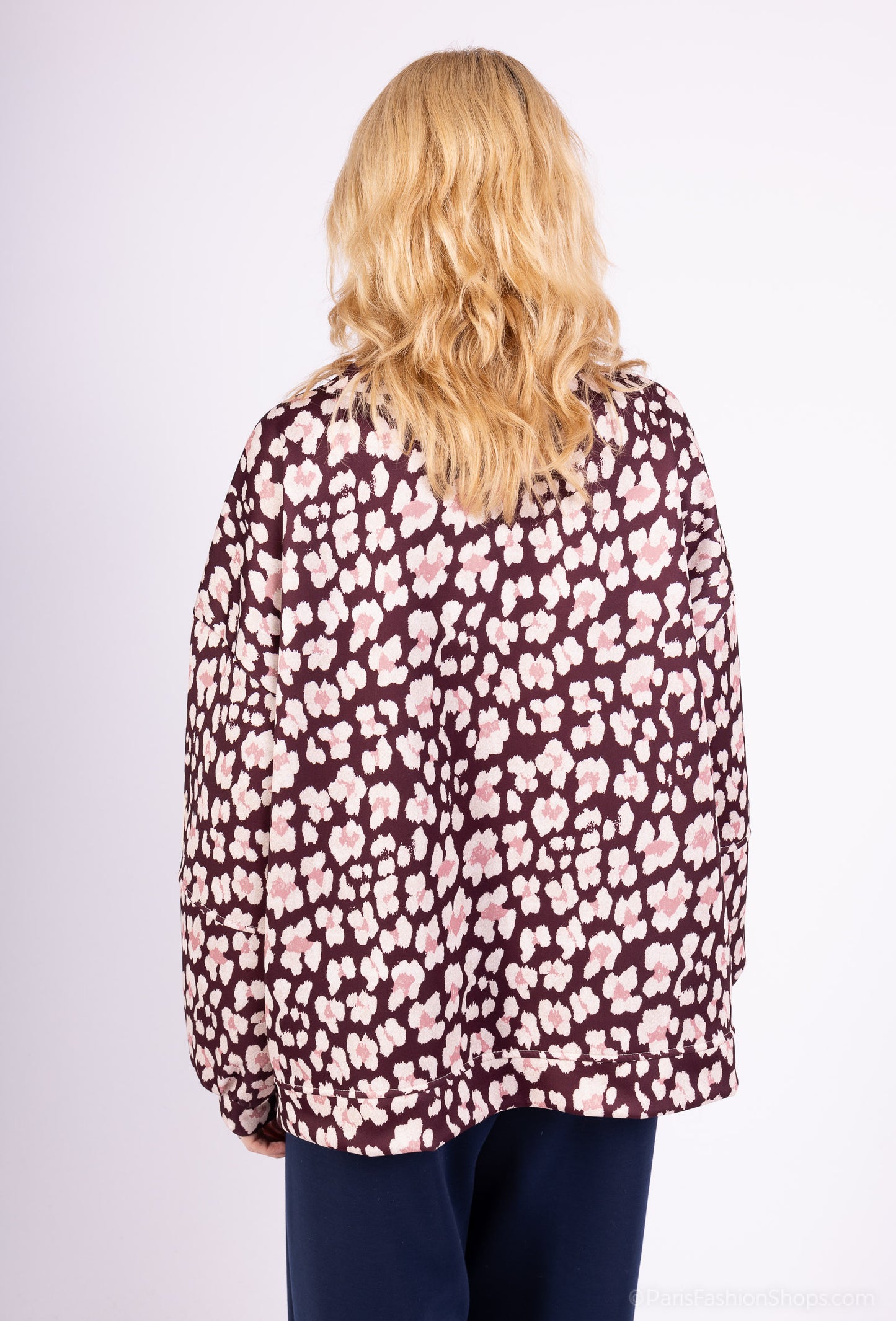 Sweat Large Stretch Col Rond Confort Motif Fleuri