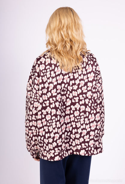 Sweat Large Stretch Col Rond Confort Motif Fleuri