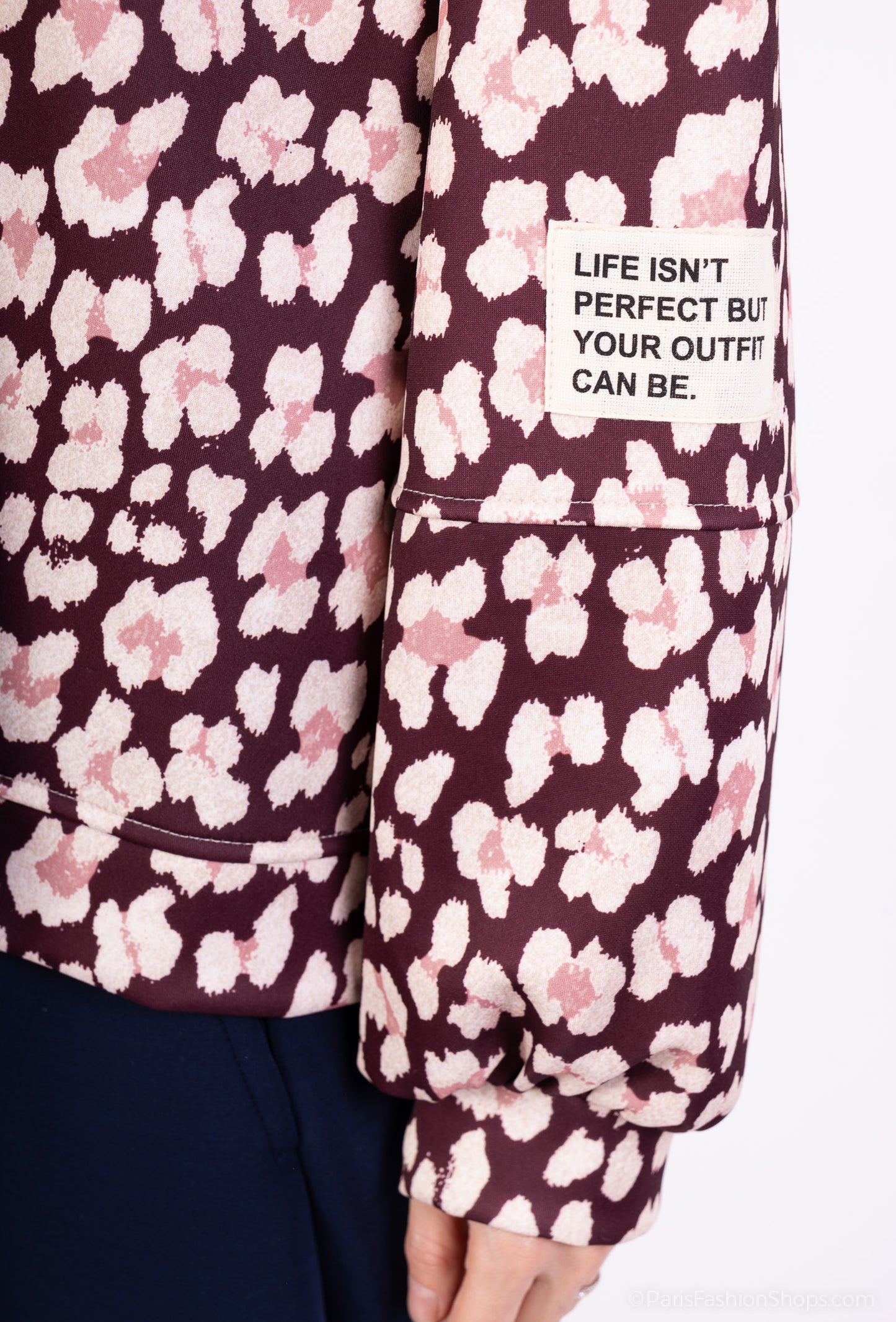 Sweat Large Stretch Col Rond Confort Motif Fleuri