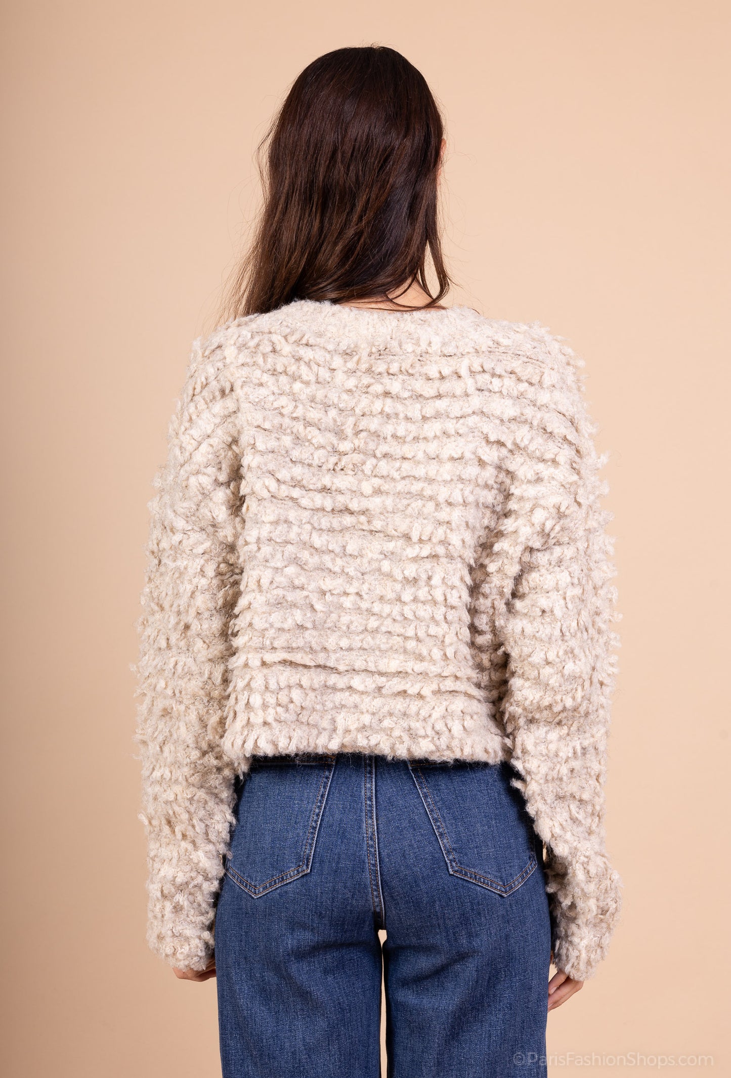 Cardigan Moumoute Large Cropped Côtelé