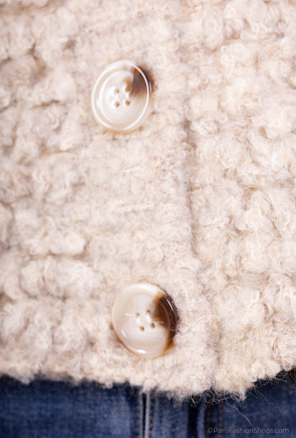 Cardigan Moumoute Large Cropped Côtelé