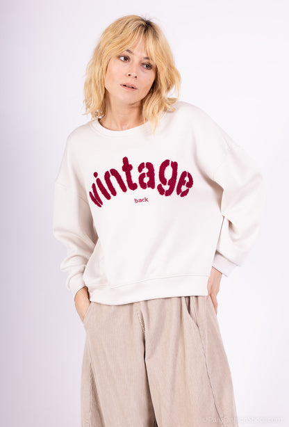 Sweater Large Stretch Confort Broderie Moumoute "Vintage"