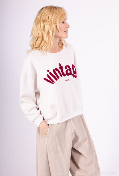 Sweater Large Stretch Confort Broderie Moumoute "Vintage"