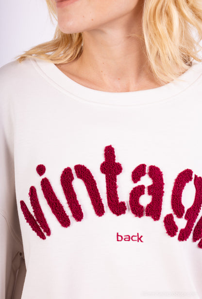 Sweater Large Stretch Confort Broderie Moumoute "Vintage"