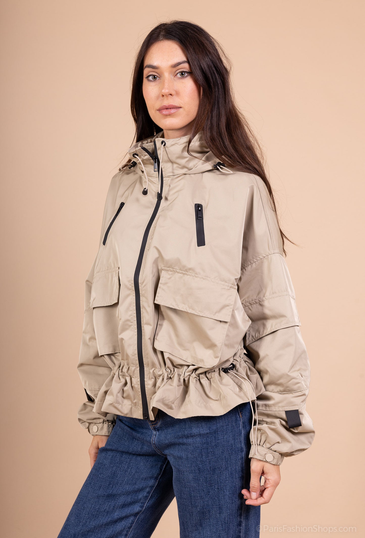 Veste Techwear Imperméable à Capuche Ajustable