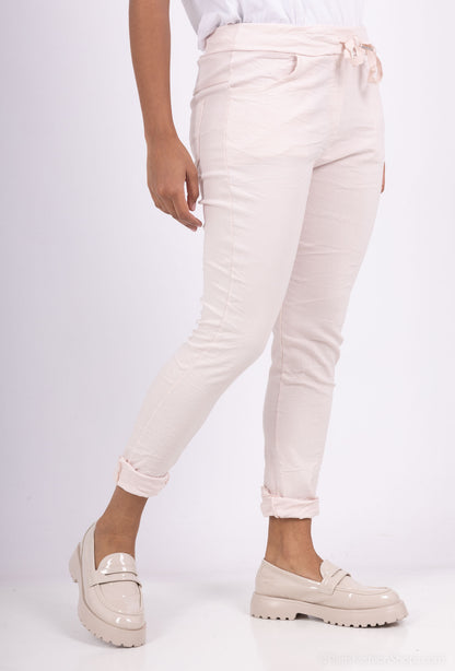 Pantalon Jegging à Cordelière En Viscose Strech