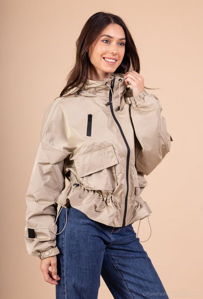 Veste Techwear Imperméable à Capuche Ajustable