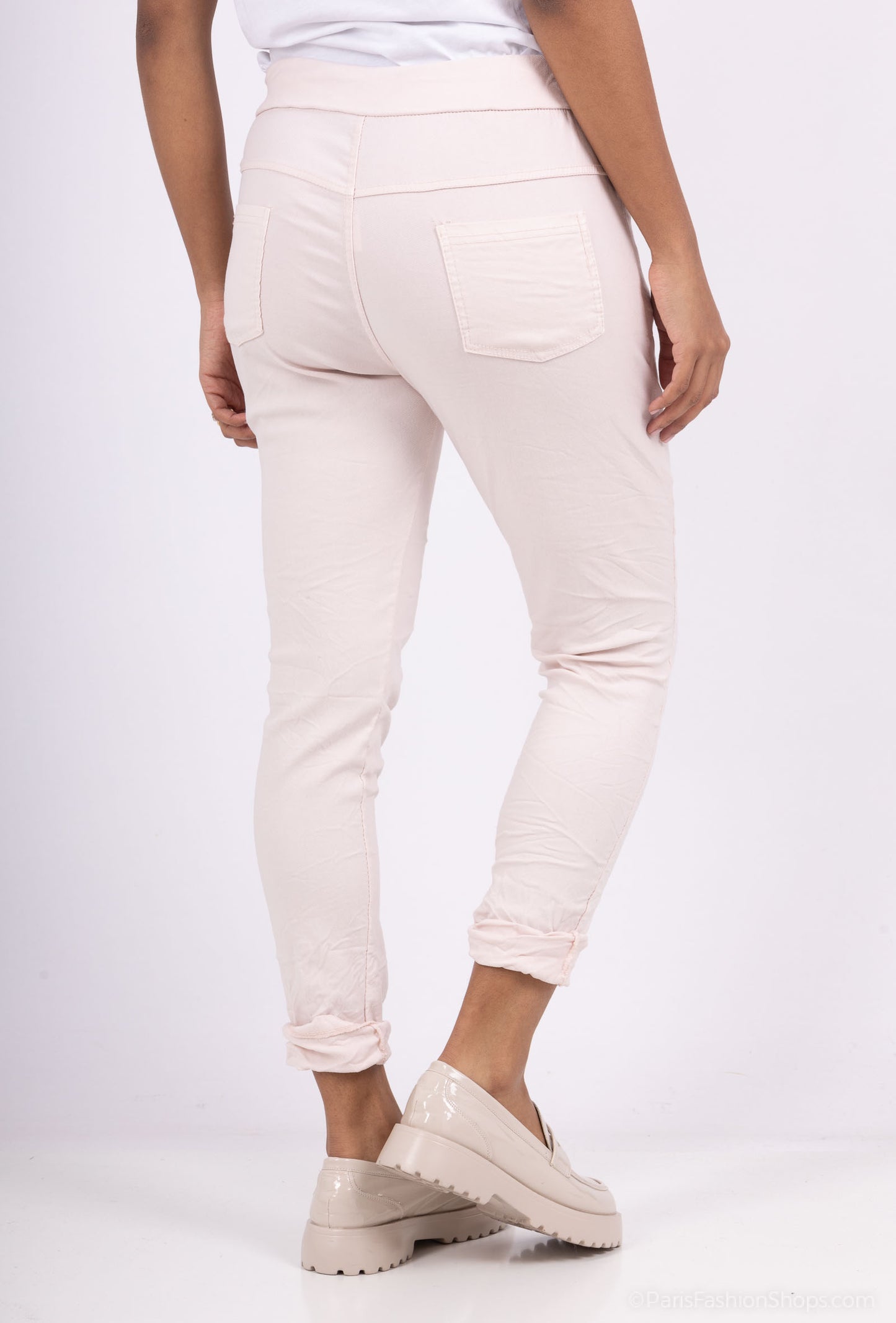 Pantalon Jegging à Cordelière En Viscose Strech