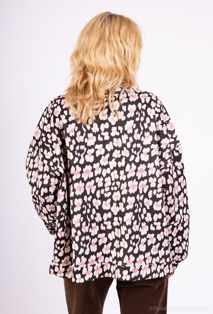 Sweat Large Stretch Col Rond Confort Motif Fleuri