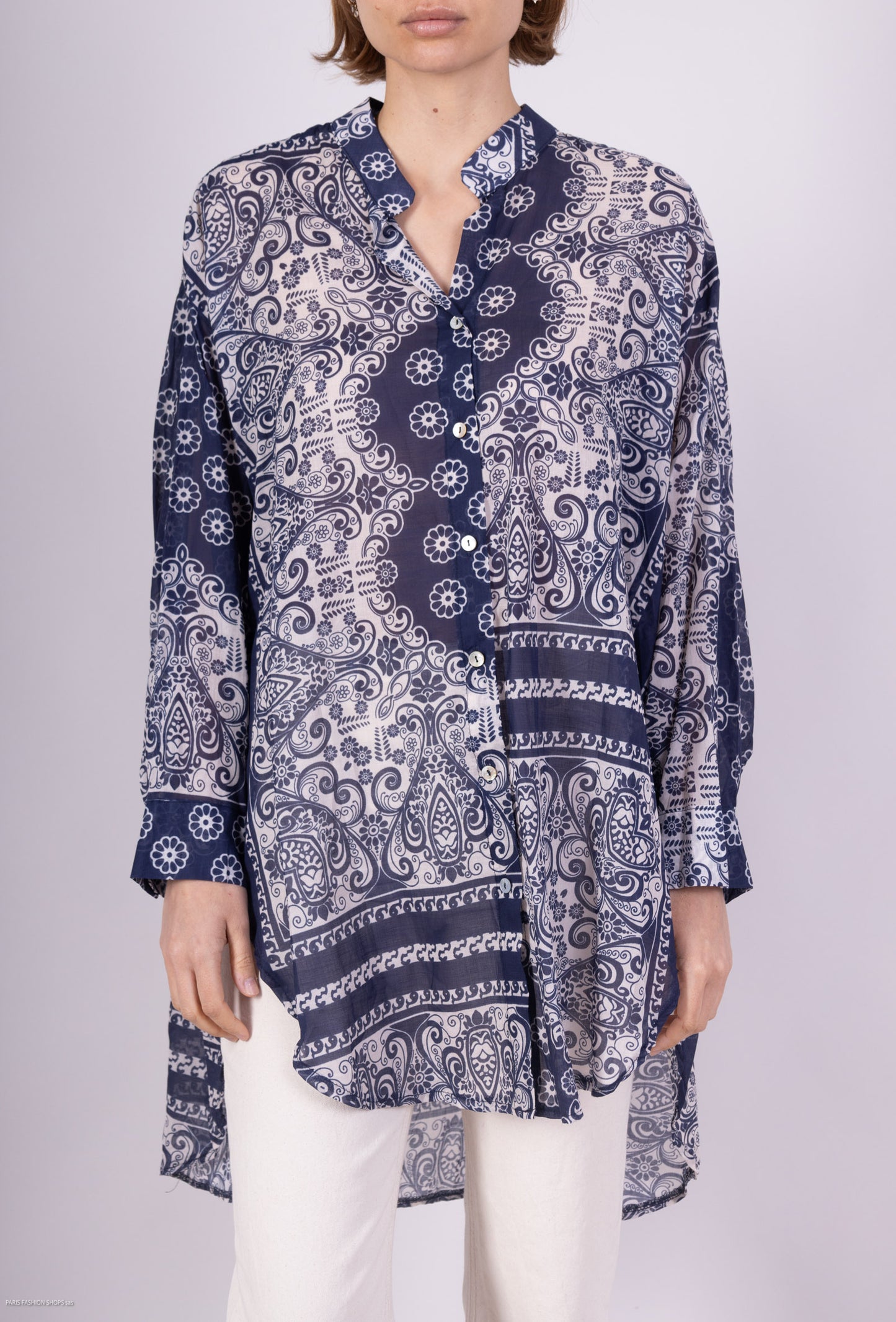 Chemises Longue 100% Coton Motif Porcelaine