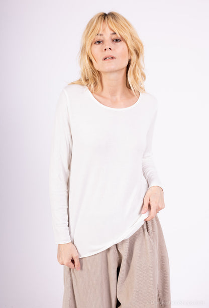 T-Shirt Manche Longue Col Rond 30% Laine 30% Angora