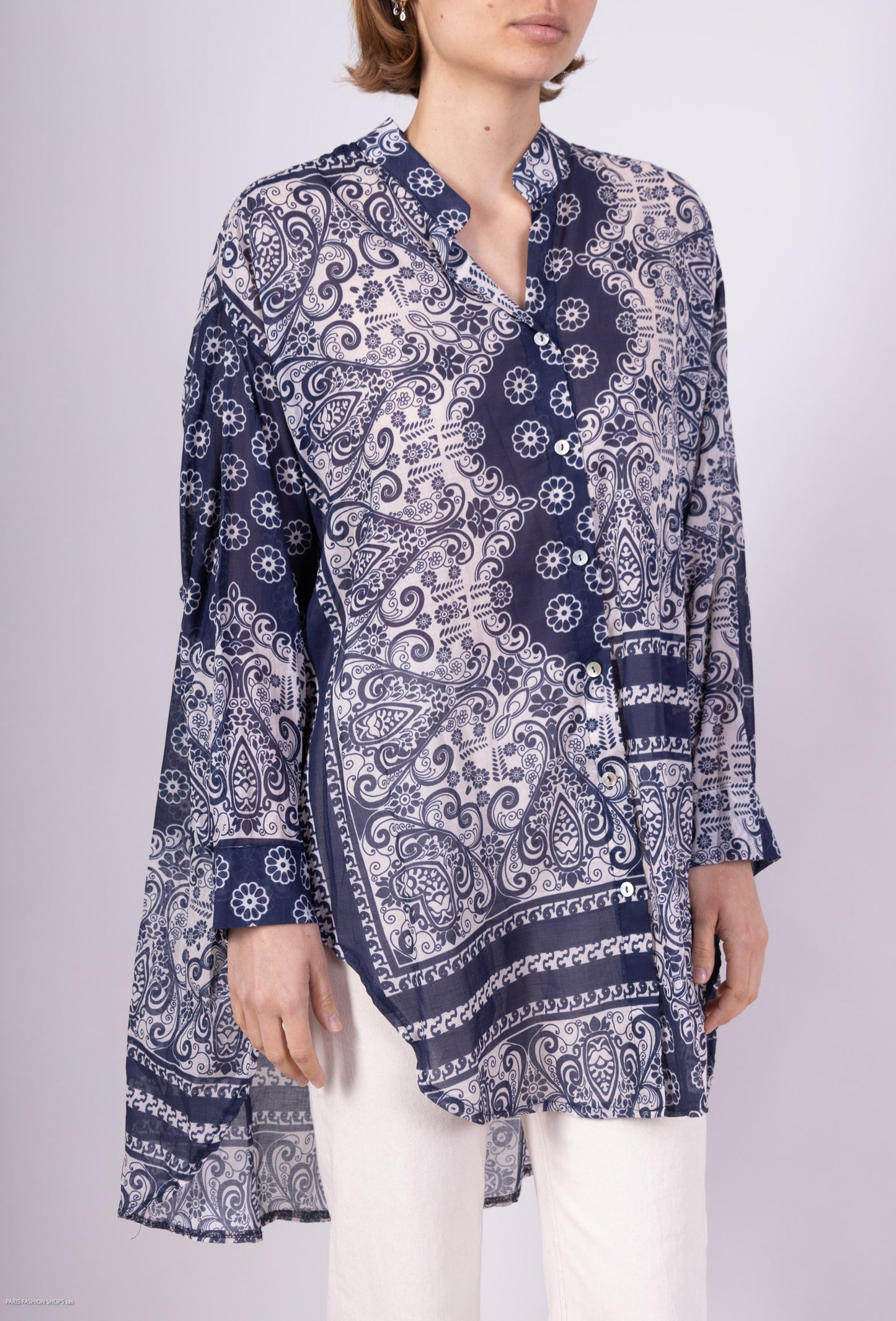 Chemises Longue 100% Coton Motif Porcelaine