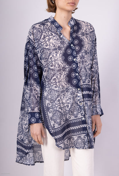 Chemises Longue 100% Coton Motif Porcelaine