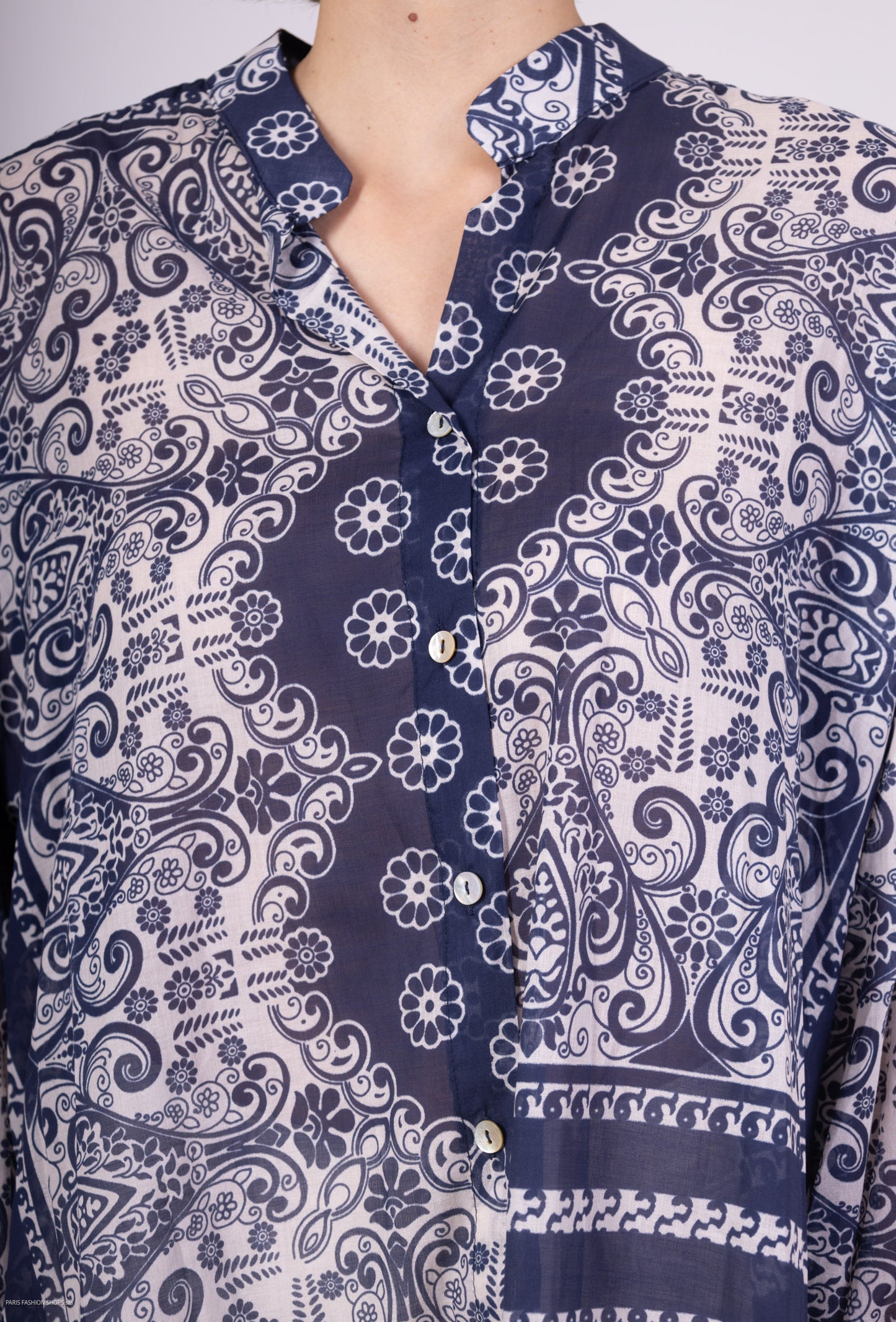 Chemises Longue 100% Coton Motif Porcelaine