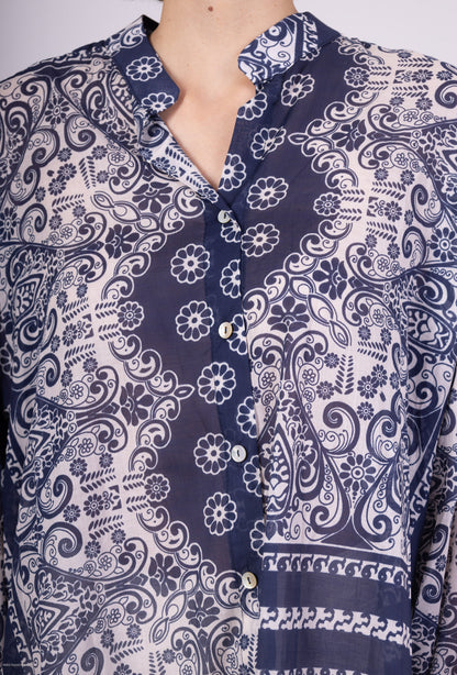 Chemises Longue 100% Coton Motif Porcelaine