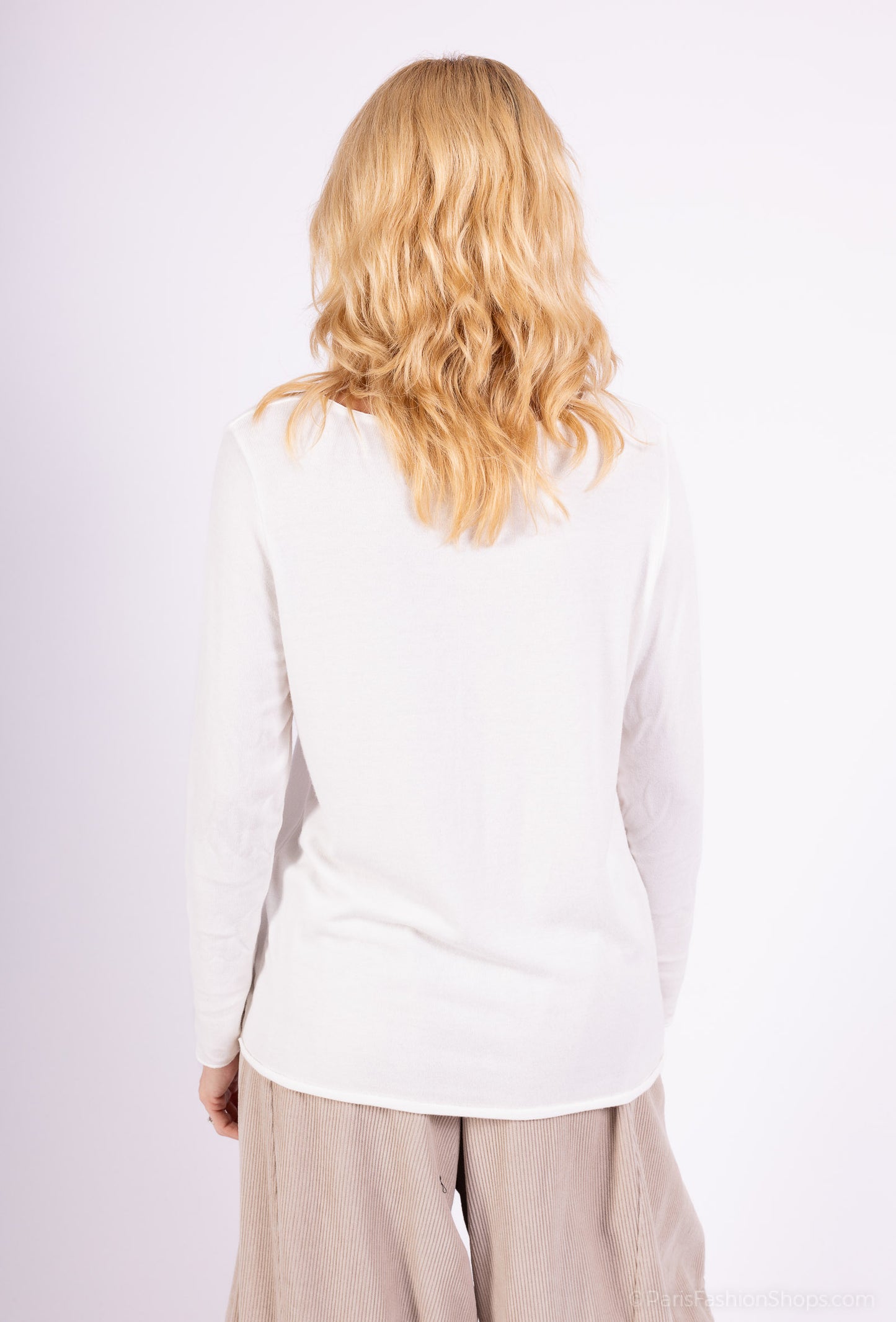 T-Shirt Manche Longue Col Rond 30% Laine 30% Angora