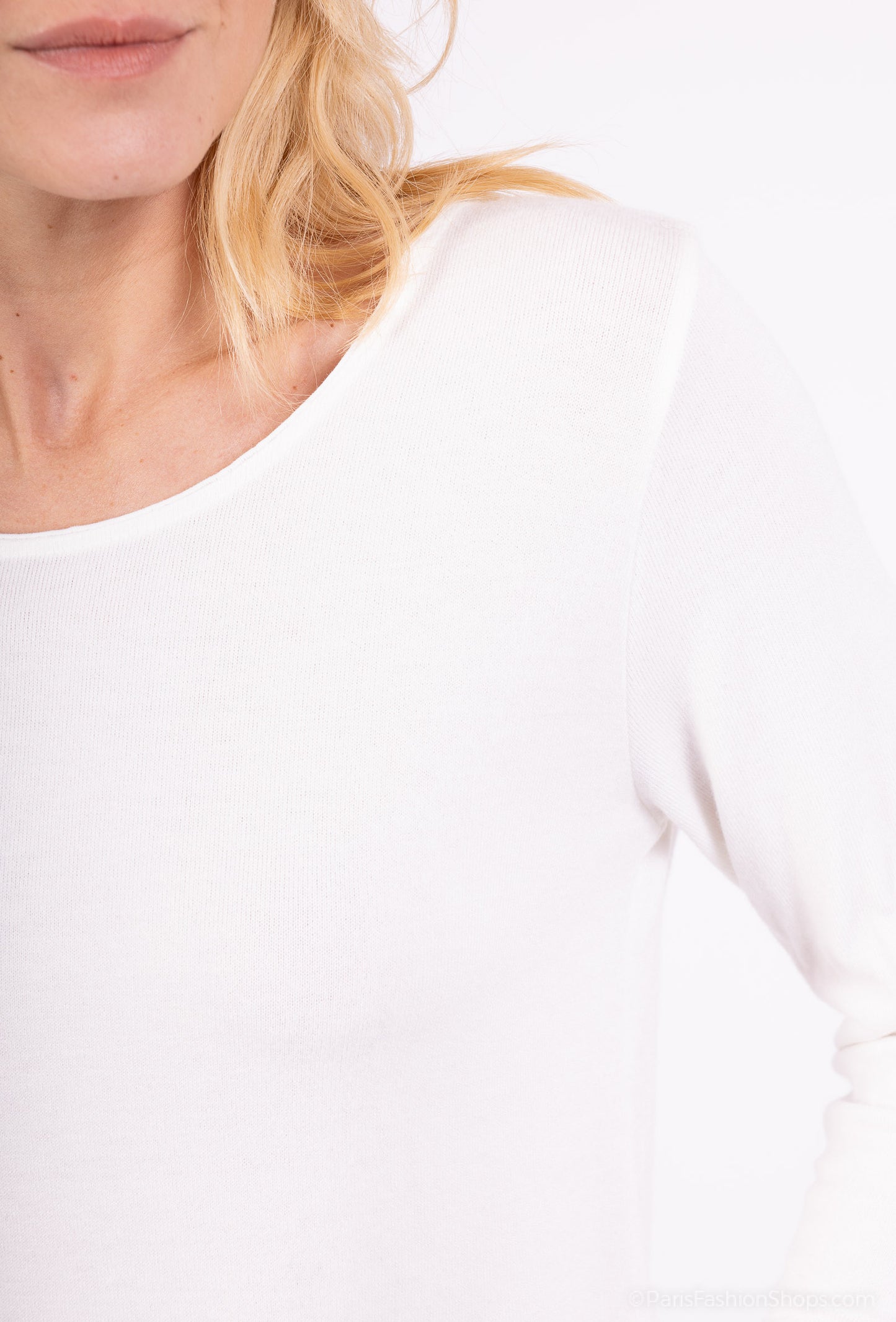 T-Shirt Manche Longue Col Rond 30% Laine 30% Angora